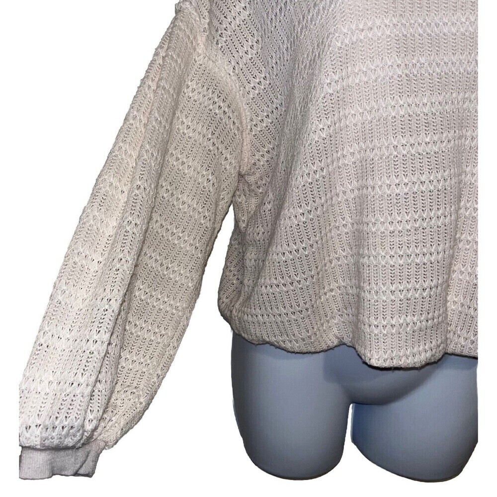 Free People XS/TP Sistine Hacci Knit Top Cold Shoulder Cream Womens Boho - Picture 5 of 15